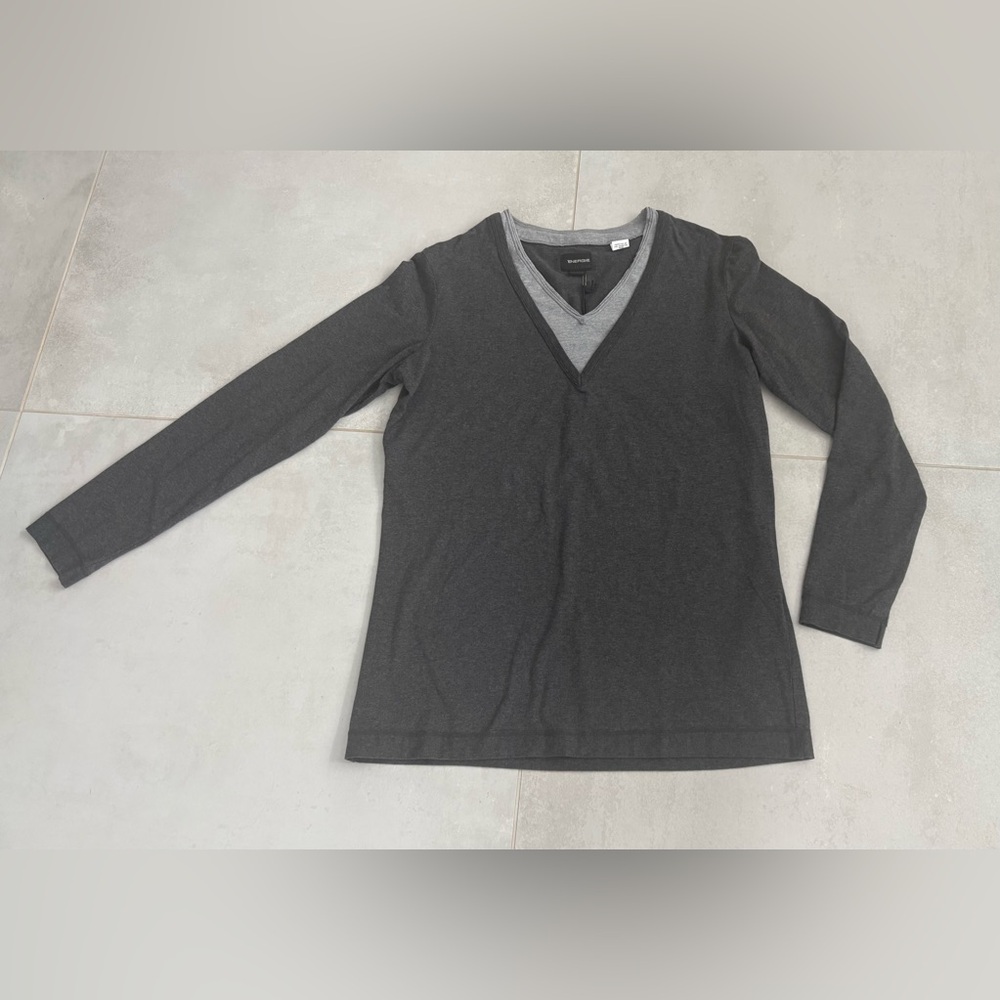 Energie Dark Gray V-Neck Long Sleeve Shirt